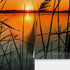 Lakeside Retreat with Sunset Over Lake Wallpaper Mural. #6920