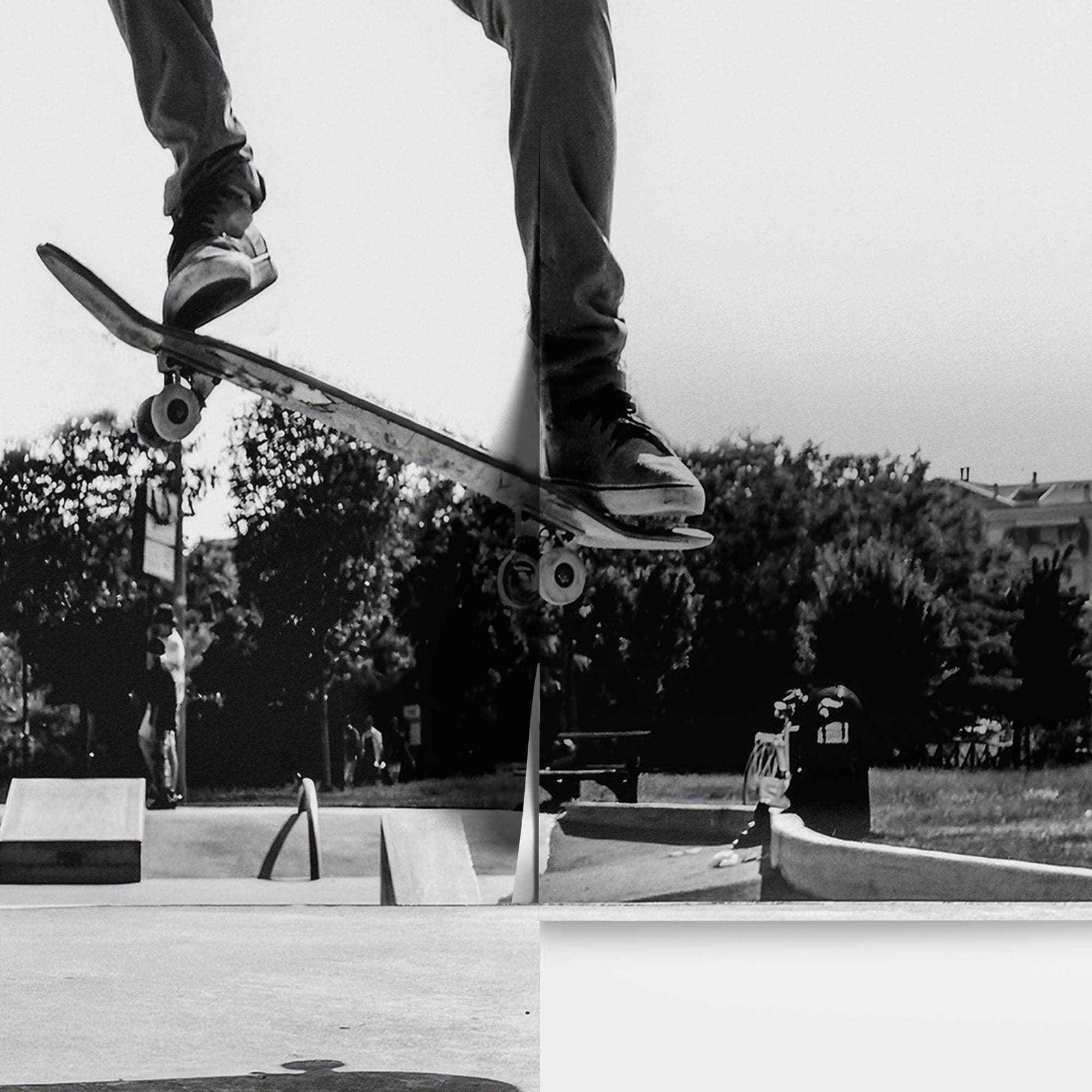 Skateboard Urban Park. Black and White Wall Mural. #7056