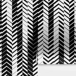 Black and White Minimal Retro Stripes Pattern Wallpaper. #7033