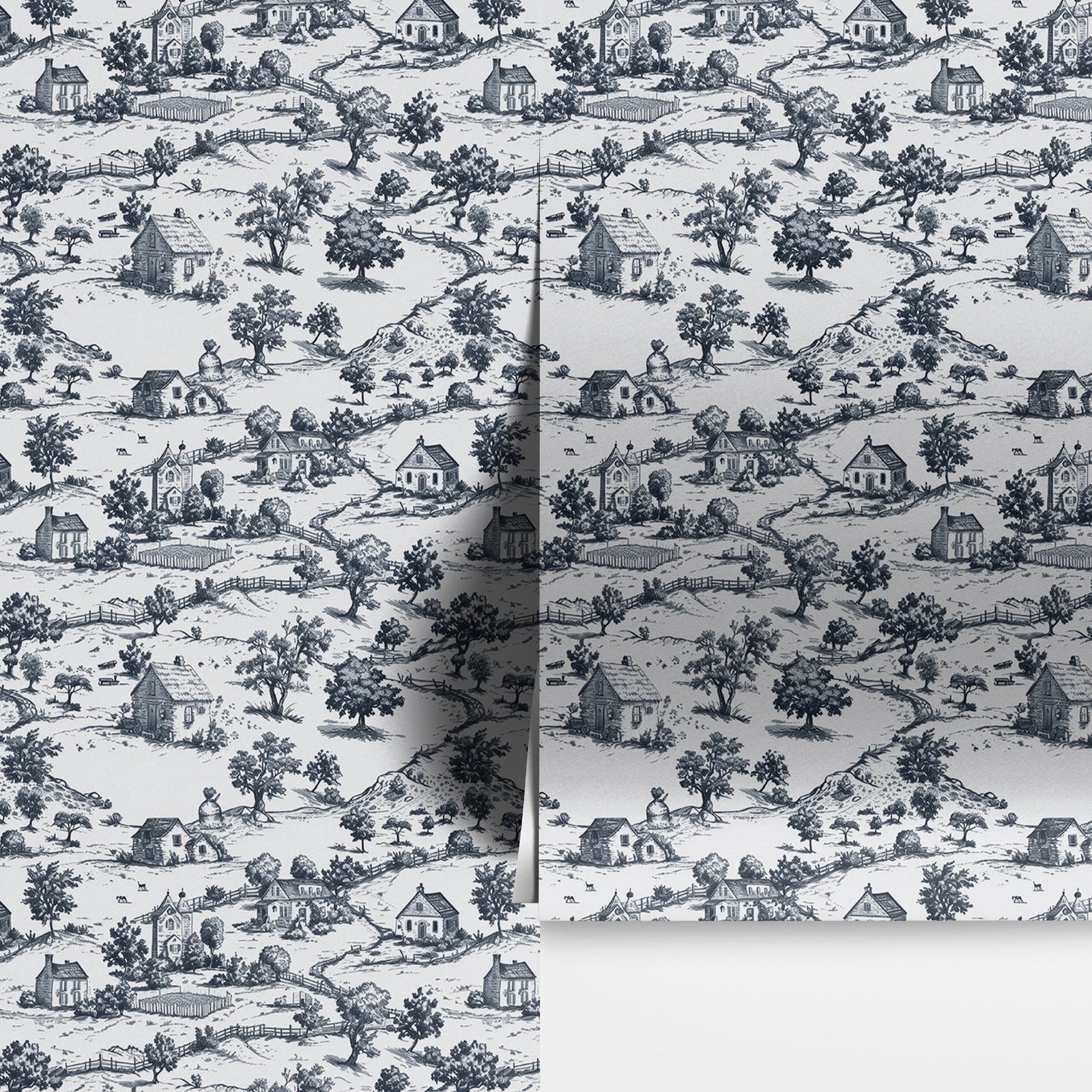 Rustic Wallpaper Peel and Stick Wall Mural. Countryside Motif Wall Decor. #6729