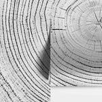 Tree Rings Wallpaper Mural. Black and White  Modern Wood Grain Circle Pattern. #7022
