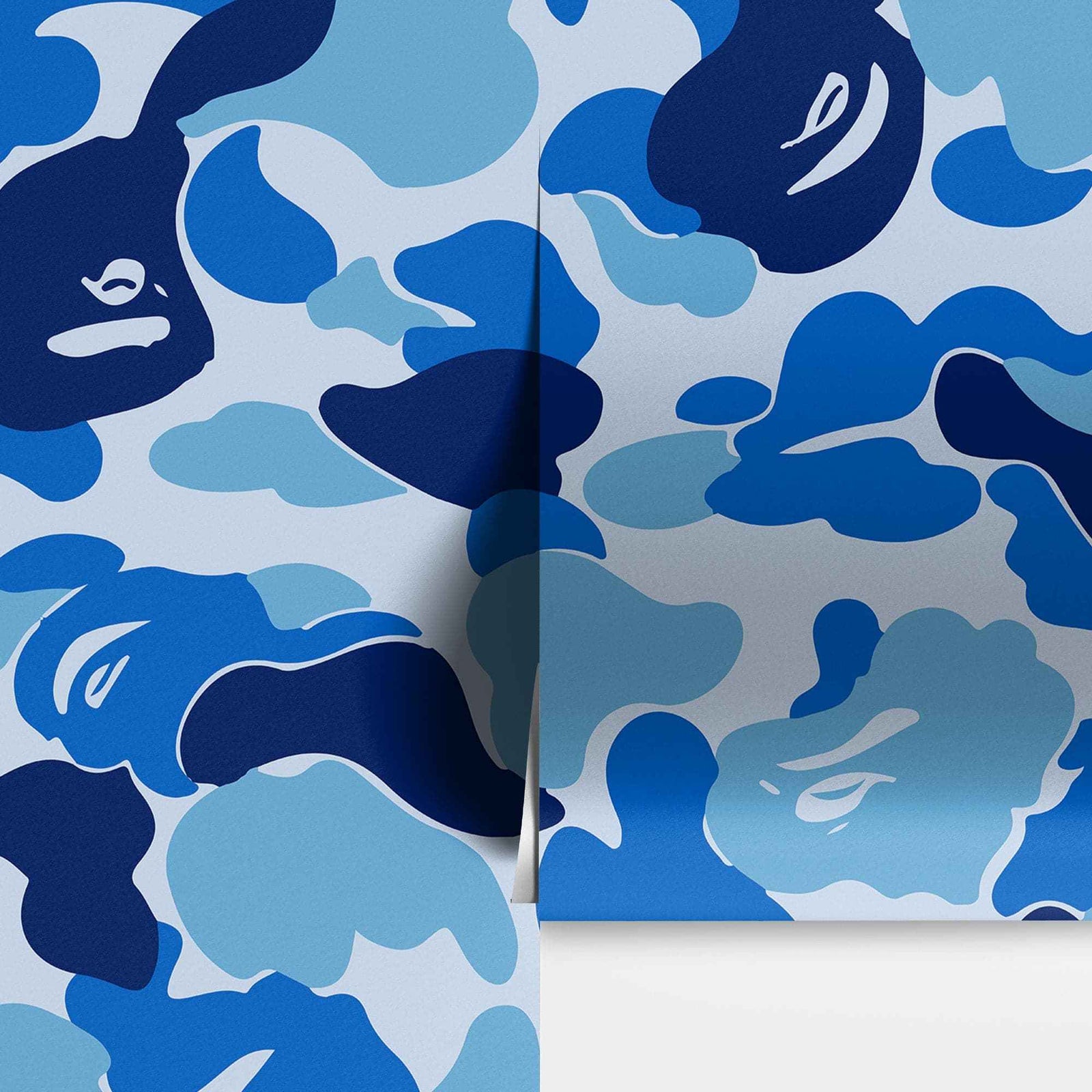 Bape Camo Wallpaper Mural. Blue Camo Streetwear Hype Beast Aesthetics. #7027