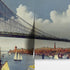 Vintage Brooklyn Bridge Illustration Wallpaper Mural - The Great East River Suspension Bridge. #6408