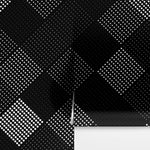Modern Black and White Polka Dot Peel and Stick Wall Mural. #6964