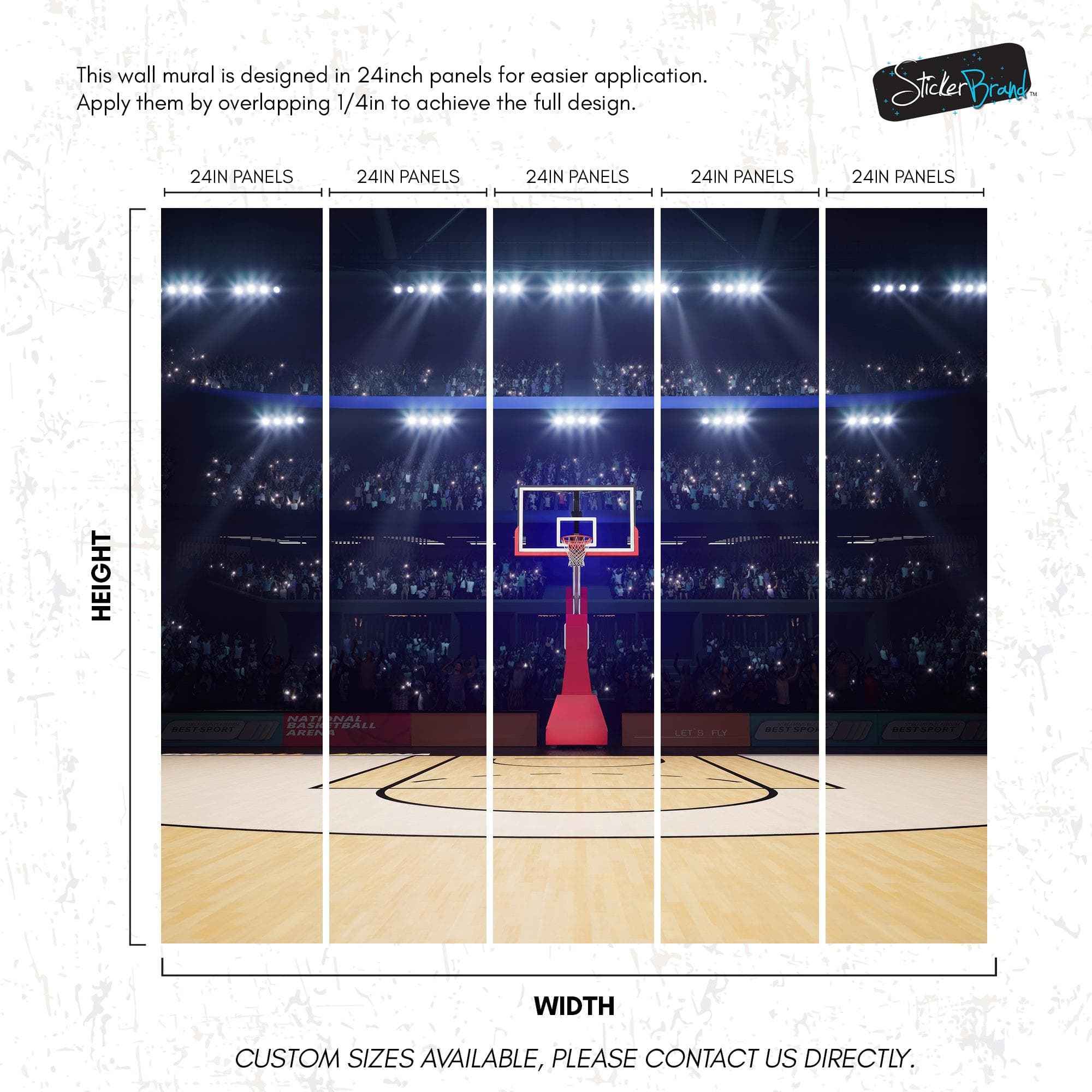 Basketball Court Stadium Wallpaper Mural. #7013