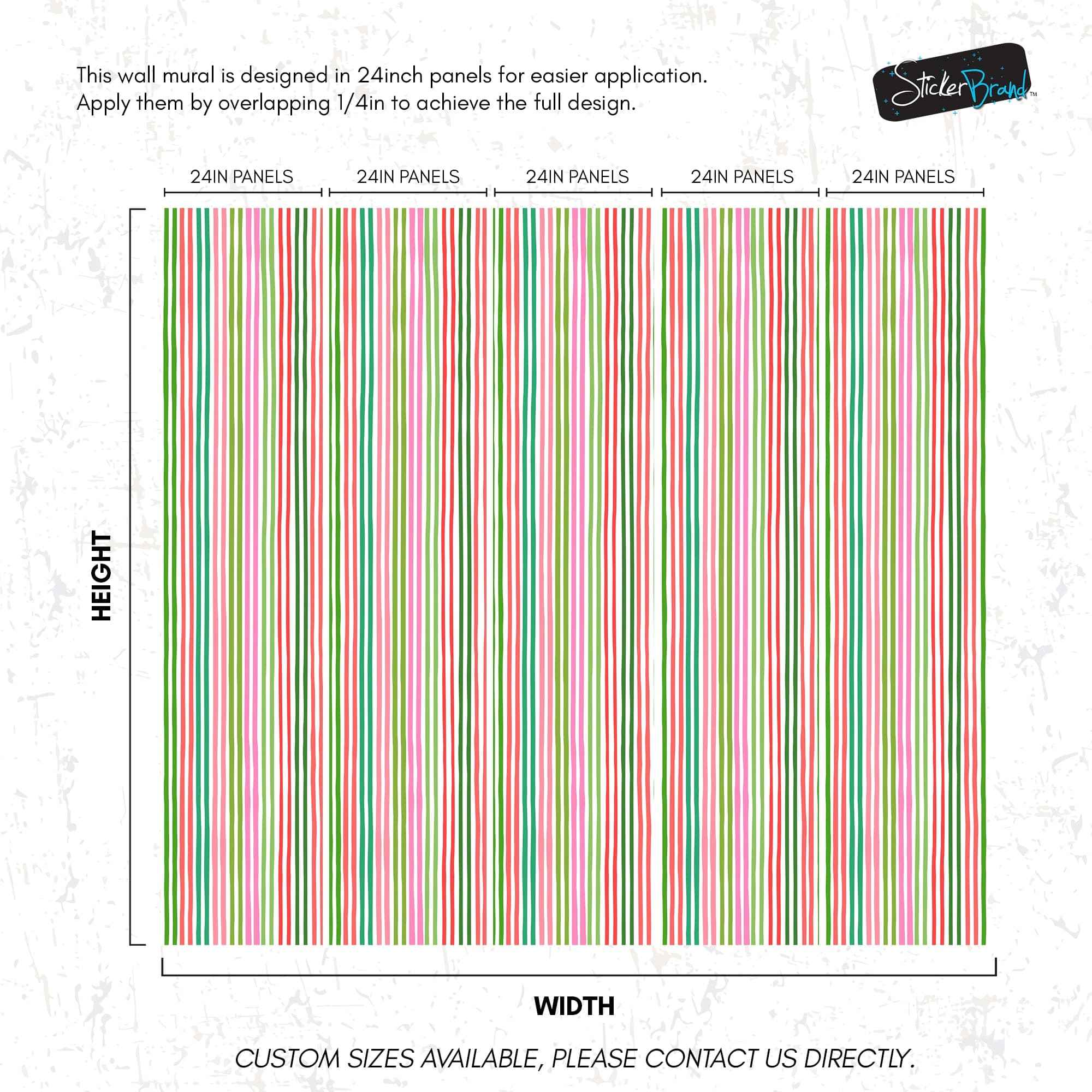 Color Vertical Stripes Pattern Wallpaper Mural. #7034