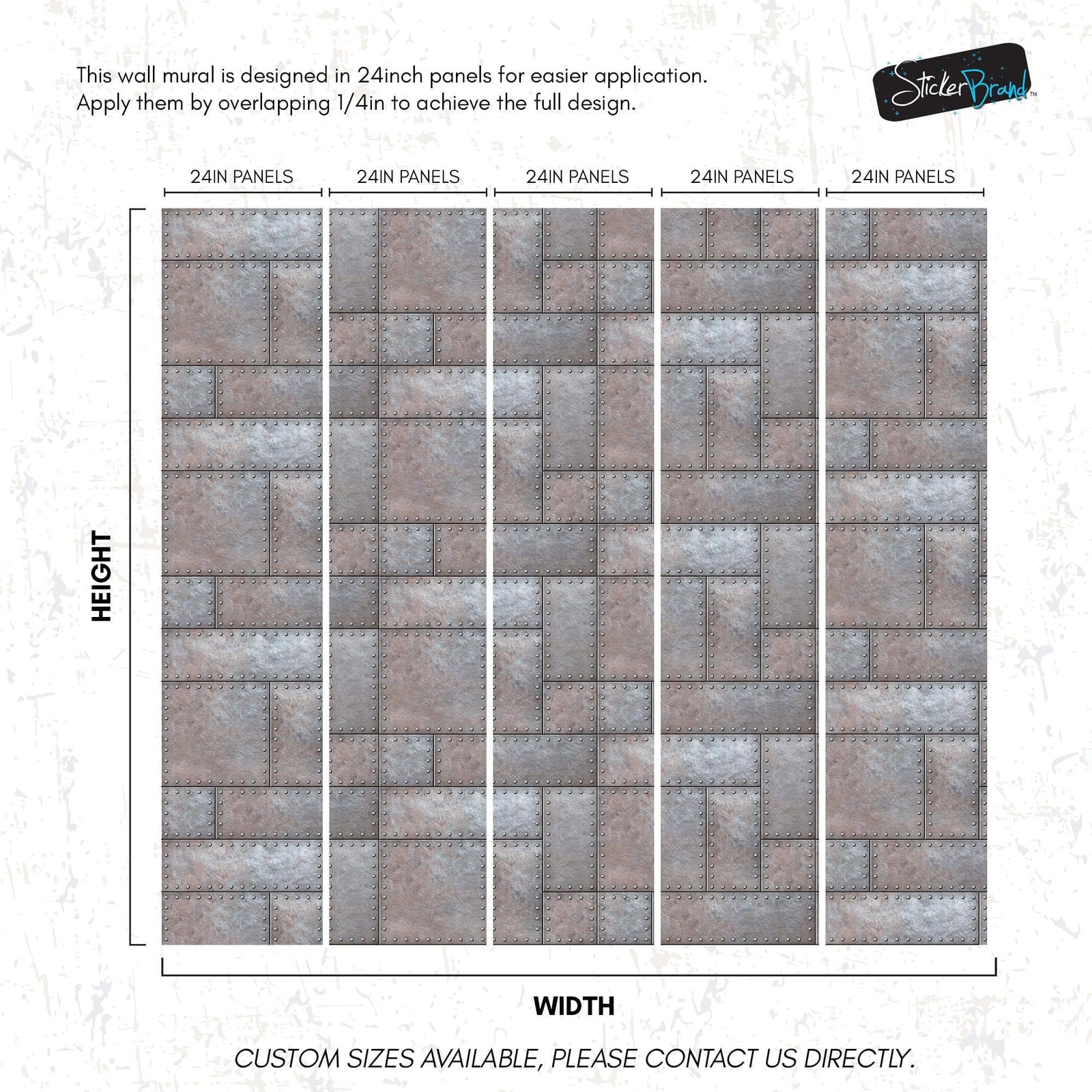 Modern Urban Wallpaper Decor. Metal Steel 3D Wall Mural. #6740