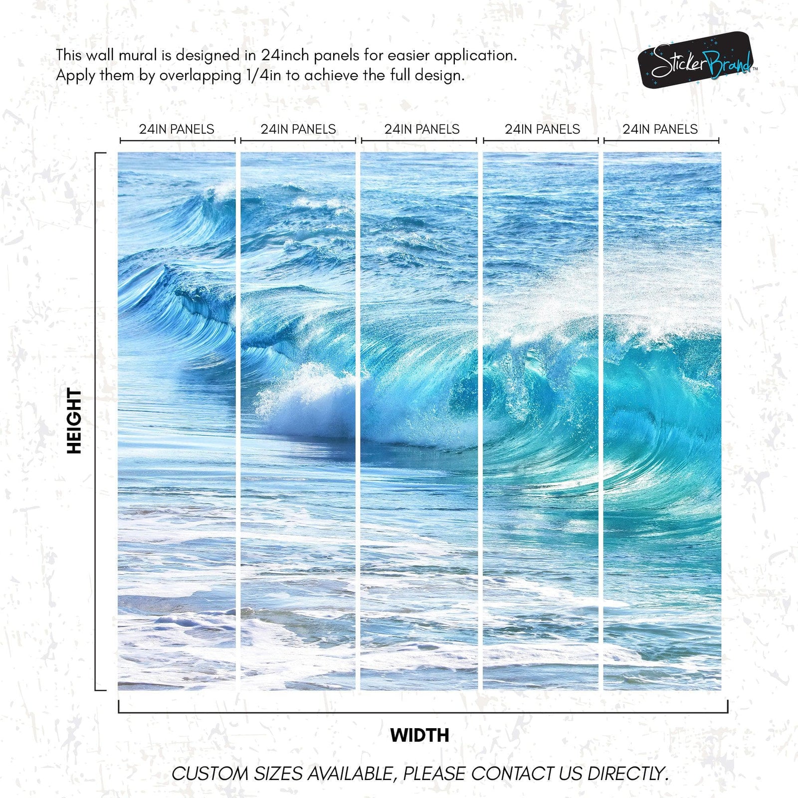 Turquoise Ocean Wave Wallpaper. Surf Ocean Wave Wall Mural. #6924