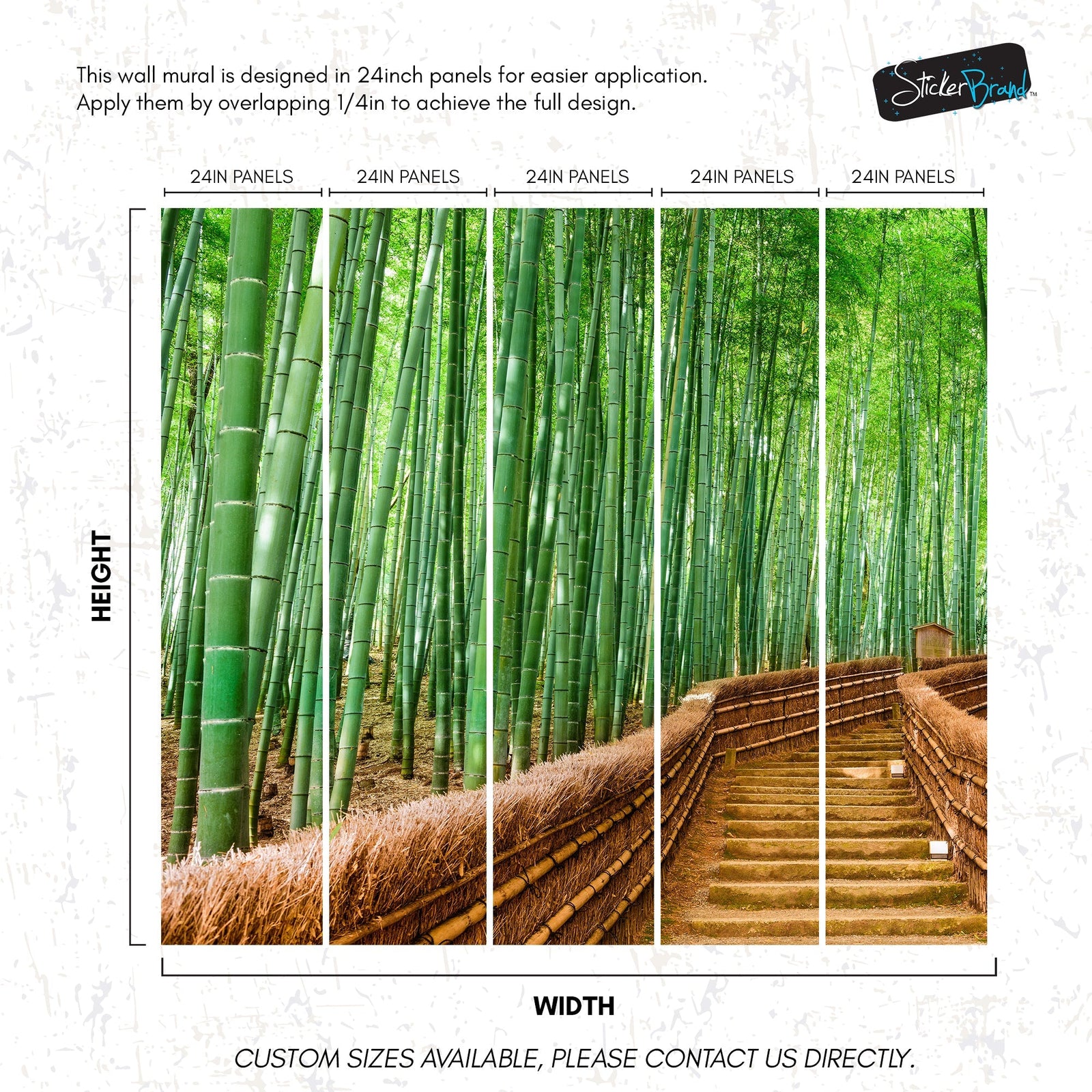 Japanese Bamboo Forest Arashiyama Woods Wall Mural #6043