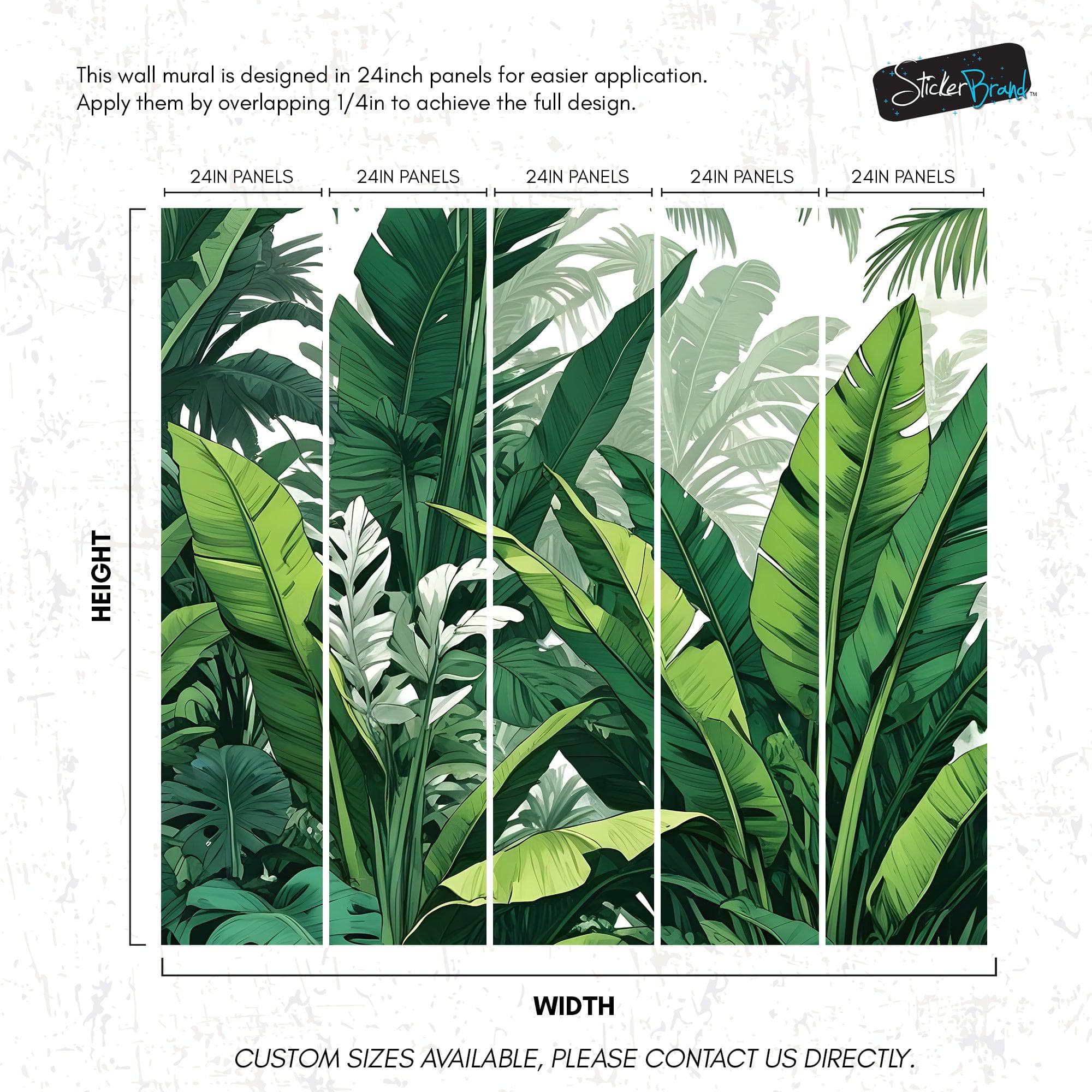 Rainforest Jungle Wallpaper. Banana Leaf Wall Mural. #6788