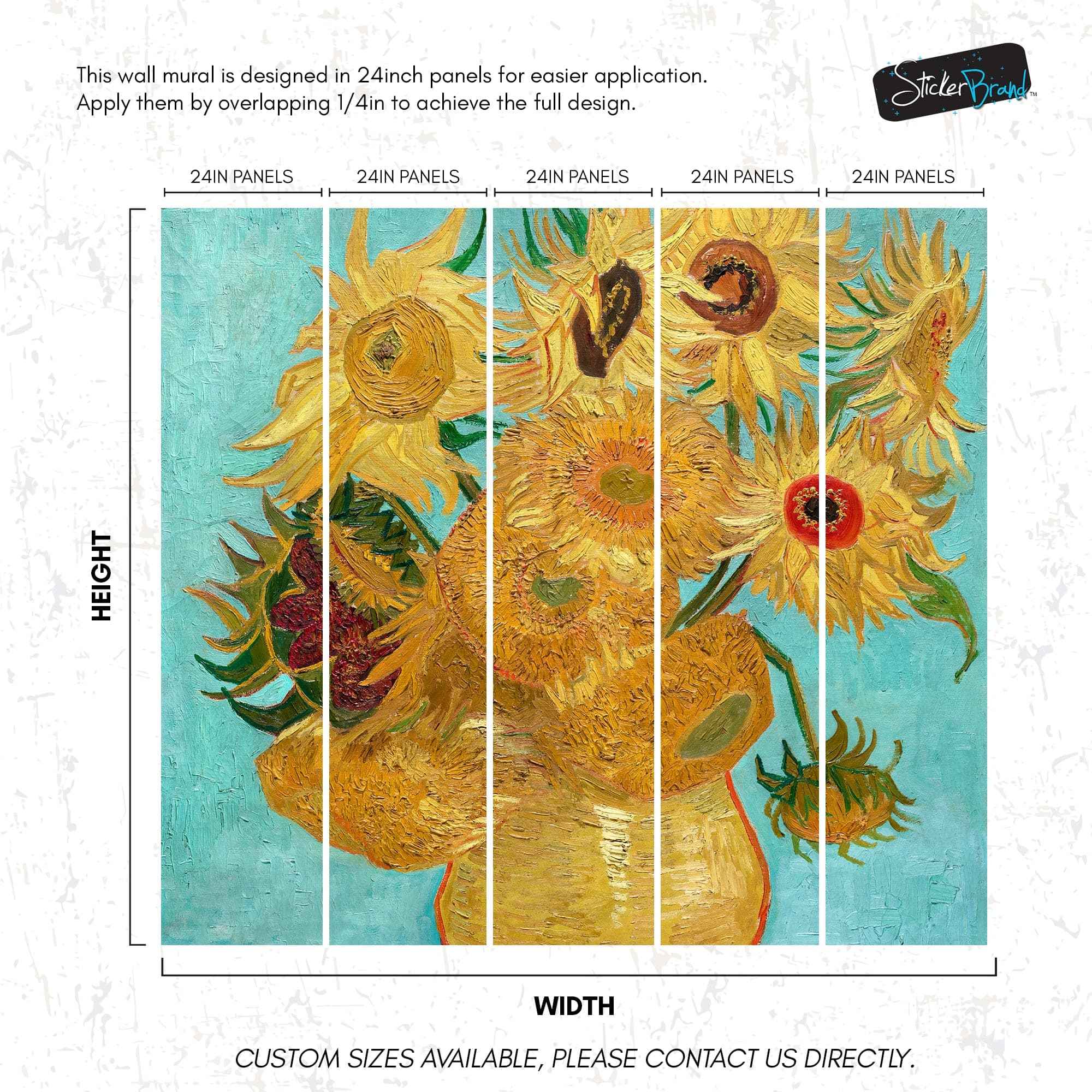 Van Gogh Sunflower Painting Wallpaper Mural. #7039