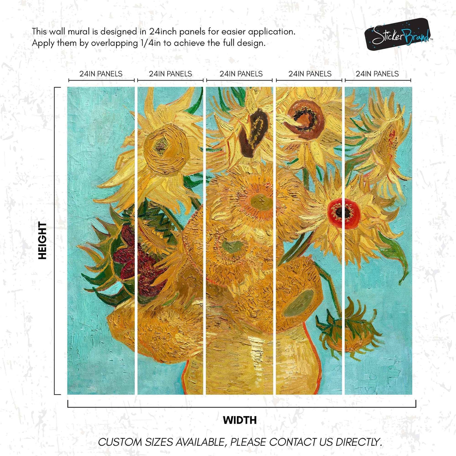 Van Gogh Sunflower Painting Wallpaper Mural. #7039