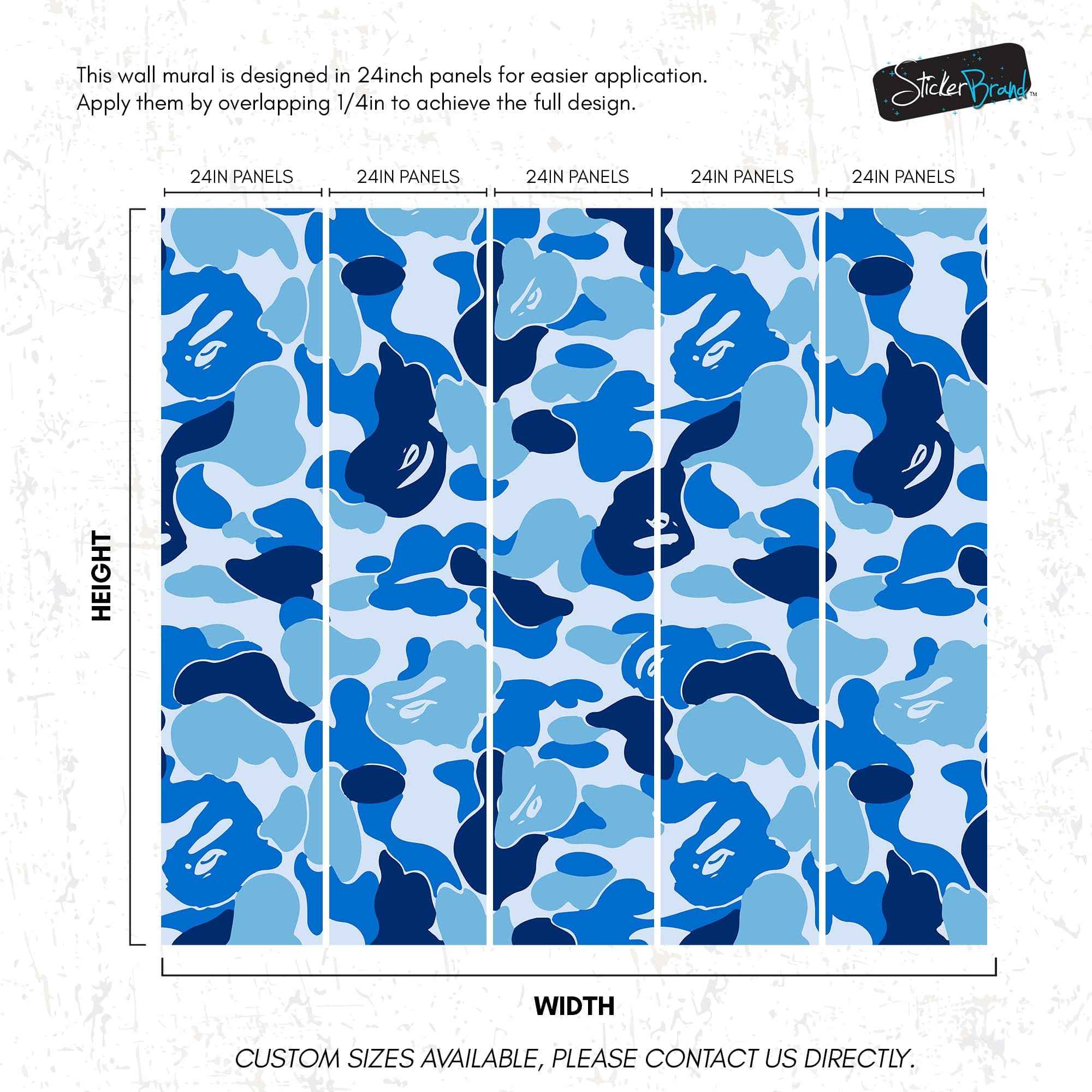 Bape Camo Wallpaper Mural. Blue Camo Streetwear Hype Beast Aesthetics. #7027