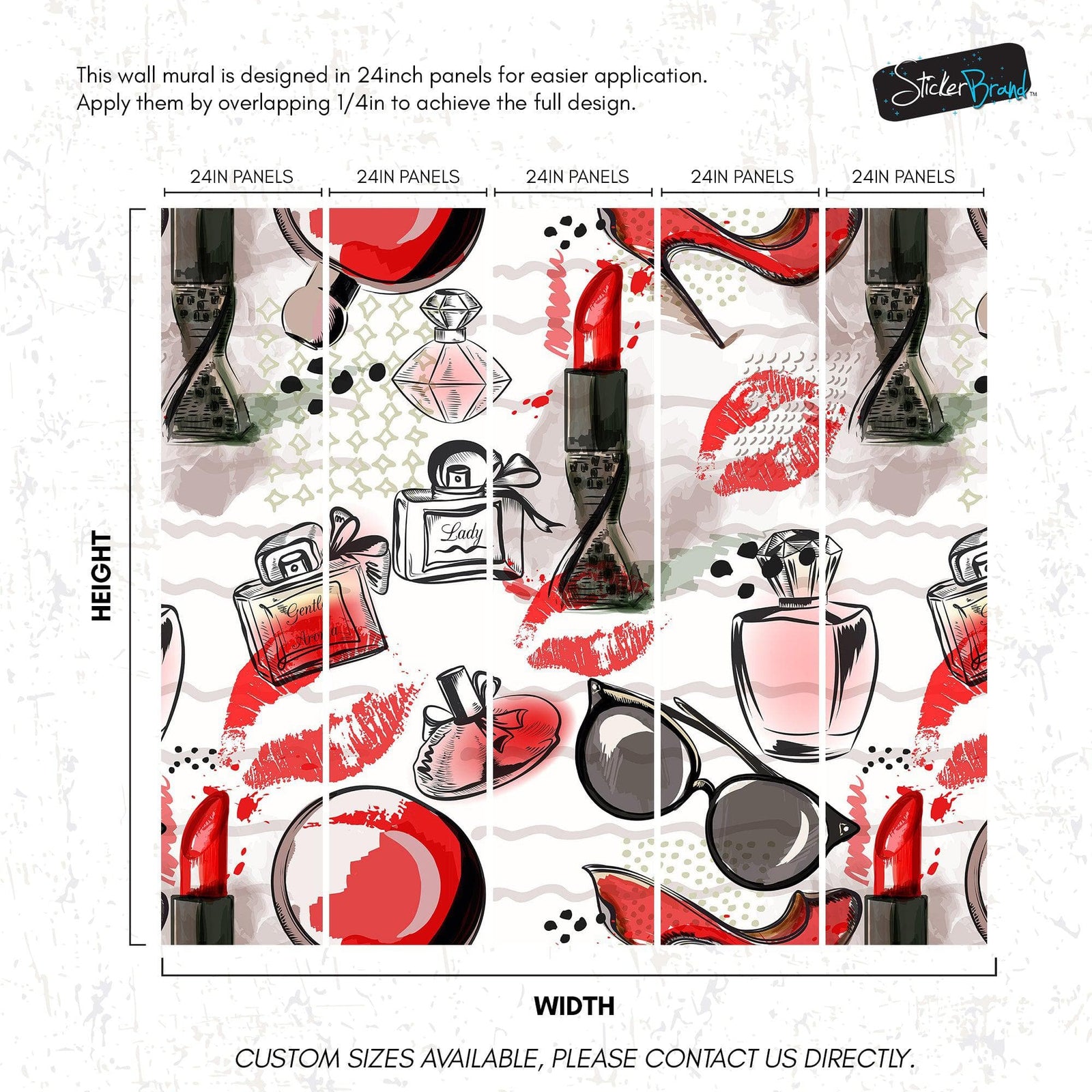 Fashion Cosmetic Make-up Peel and Stick Wallpaper | Removable Wall Mural #6214