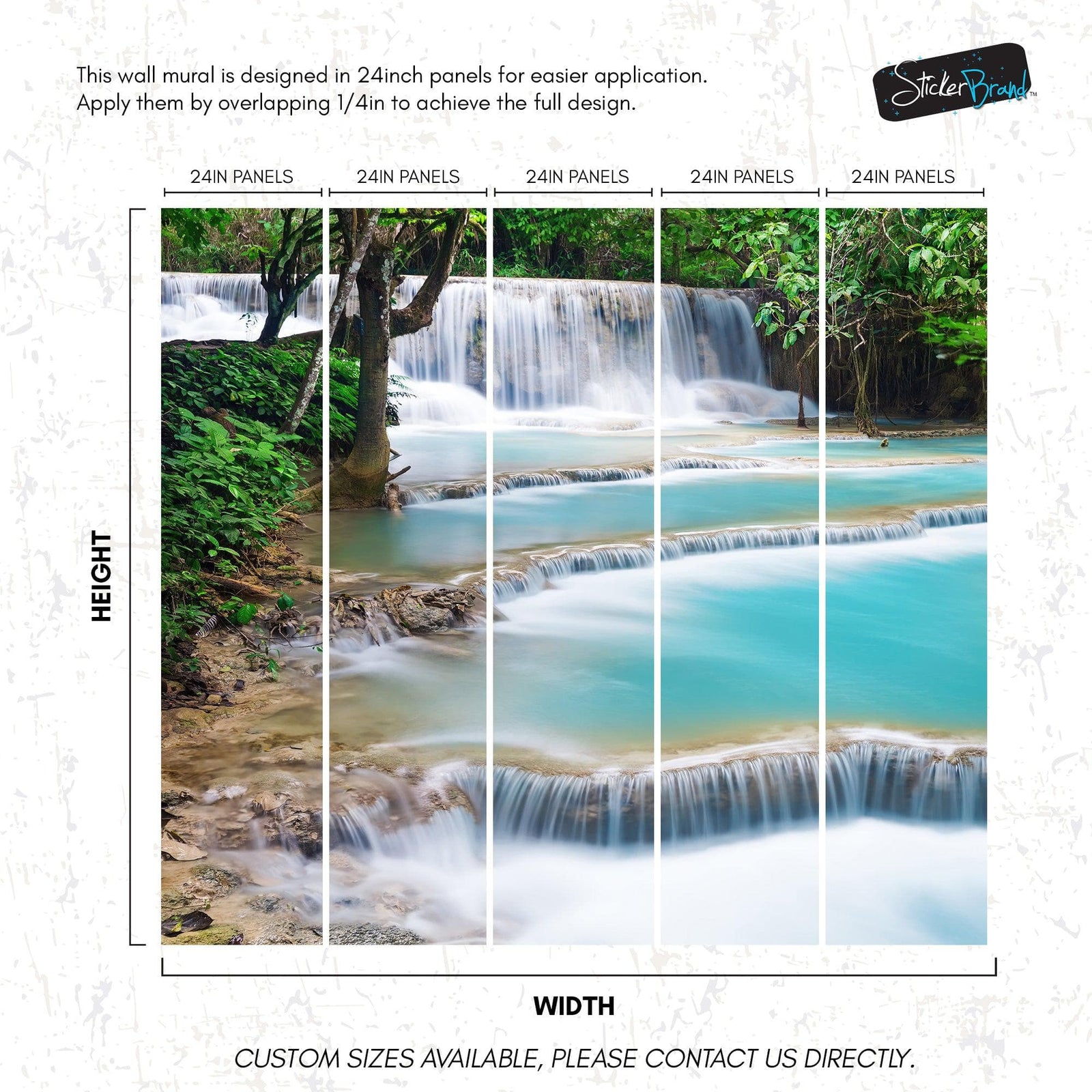 Kuang Si Thailand Waterfall Wallpaper Mural. #6041