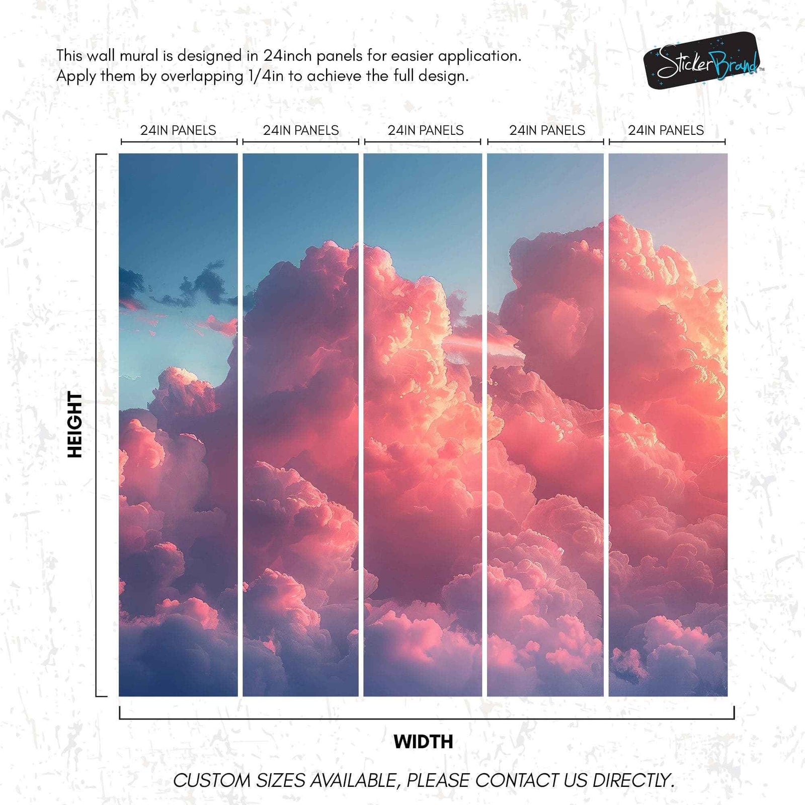 Pink Clouds Wallpaper Mural. #6983