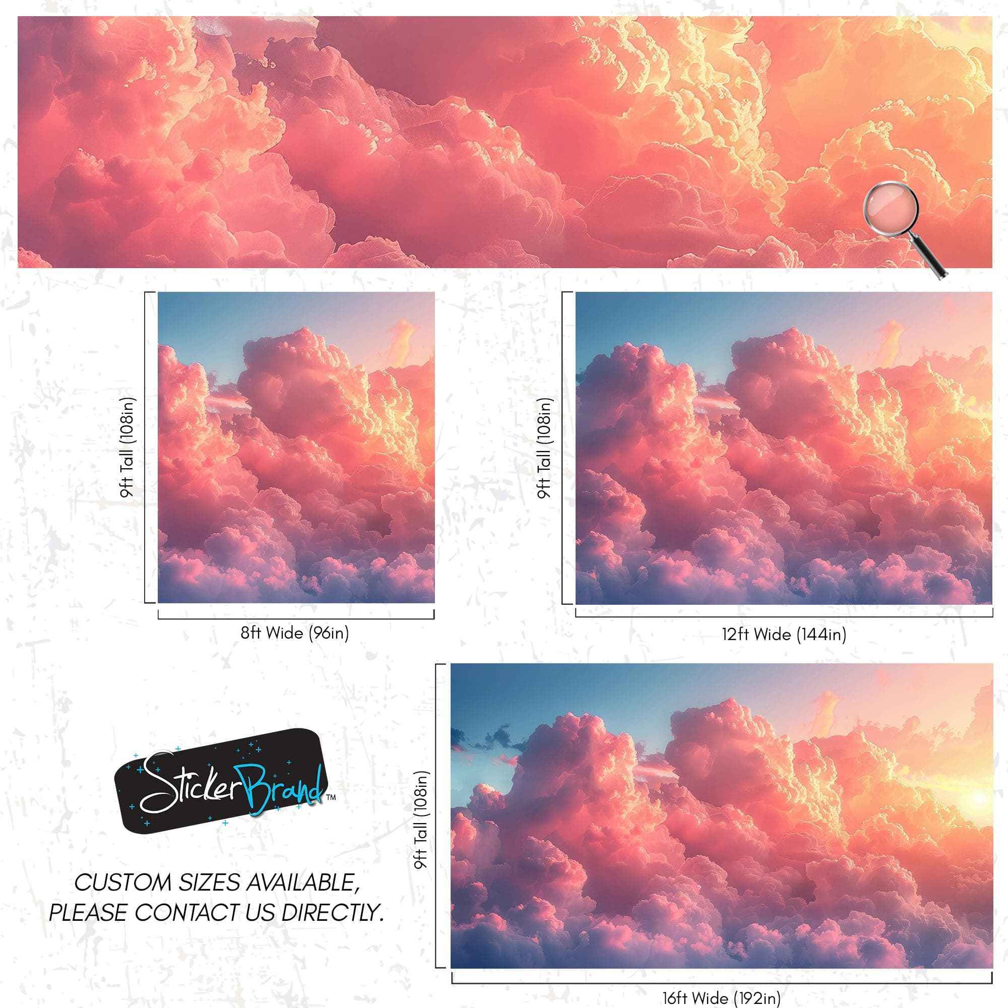Pink Clouds Wallpaper Mural. #6983