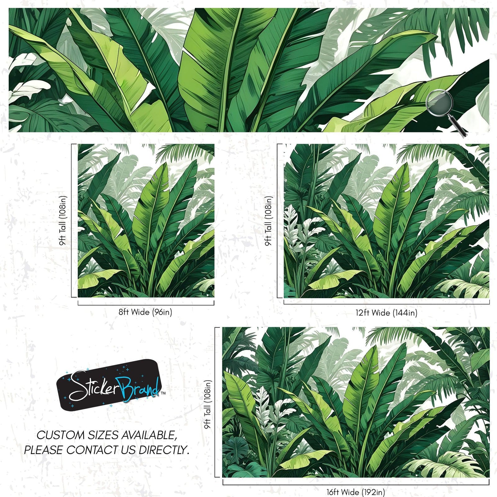 Rainforest Jungle Wallpaper. Banana Leaf Wall Mural. #6788