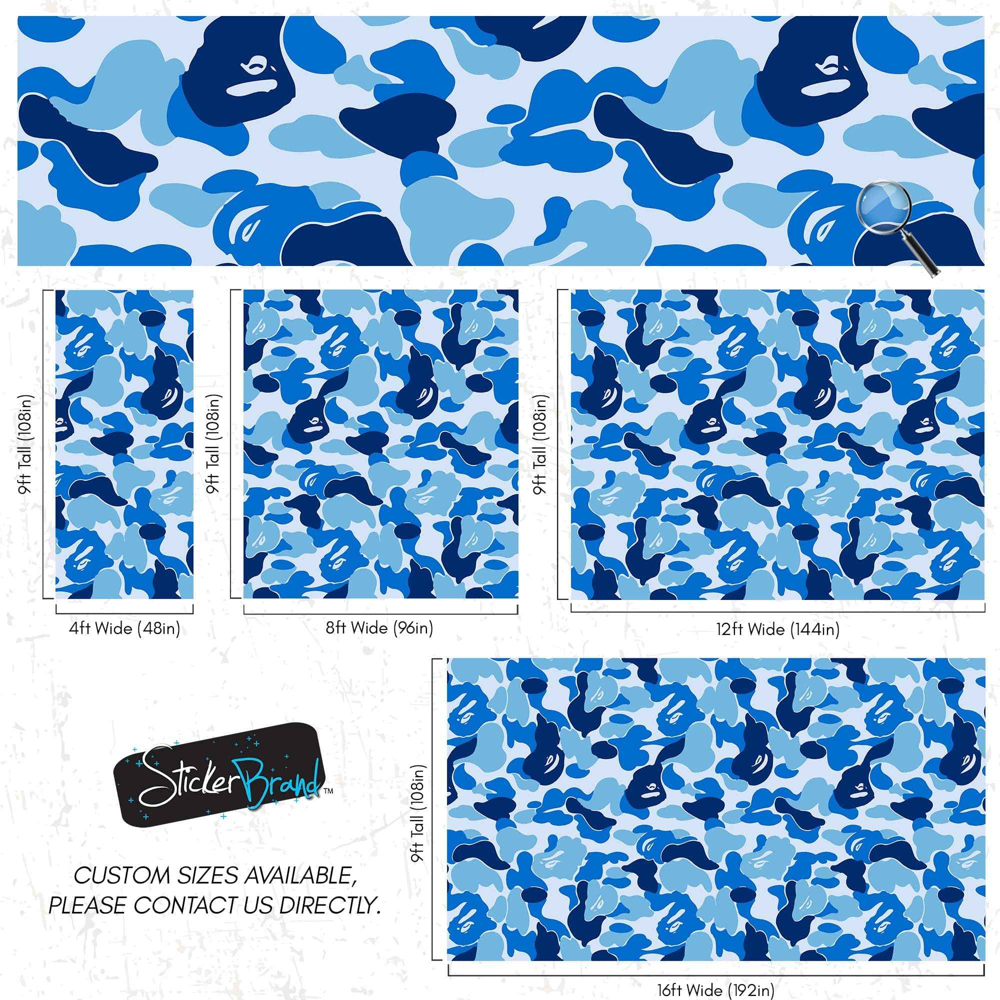 Bape Camo Wallpaper Mural. Blue Camo Streetwear Hype Beast Aesthetics. #7027