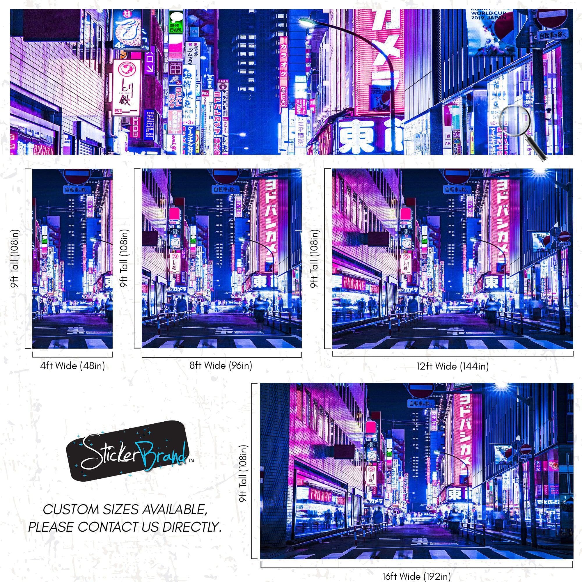 Tokyo Japan Retro 80's Synth Wave Pop Style CyberPunk Wall Mural. #6248