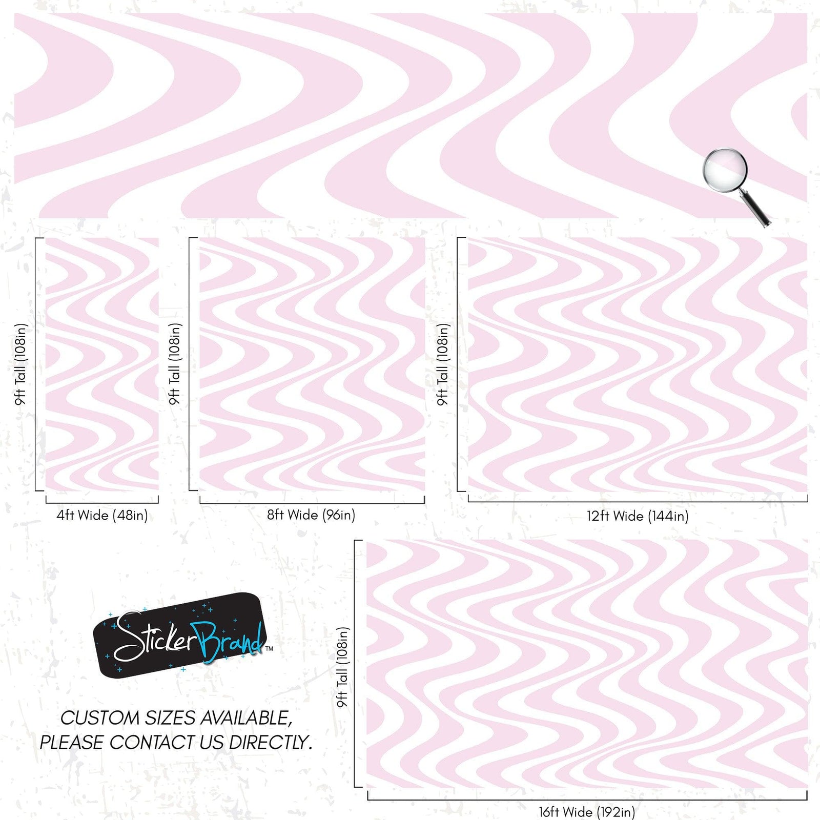 Pink Swirly Lines Abstract Wallpaper Mural. #6635