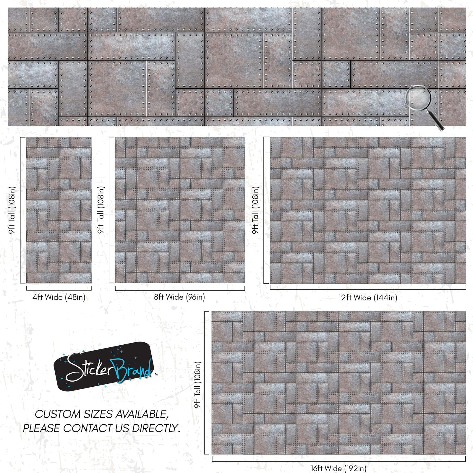 Modern Urban Wallpaper Decor. Metal Steel 3D Wall Mural. #6740