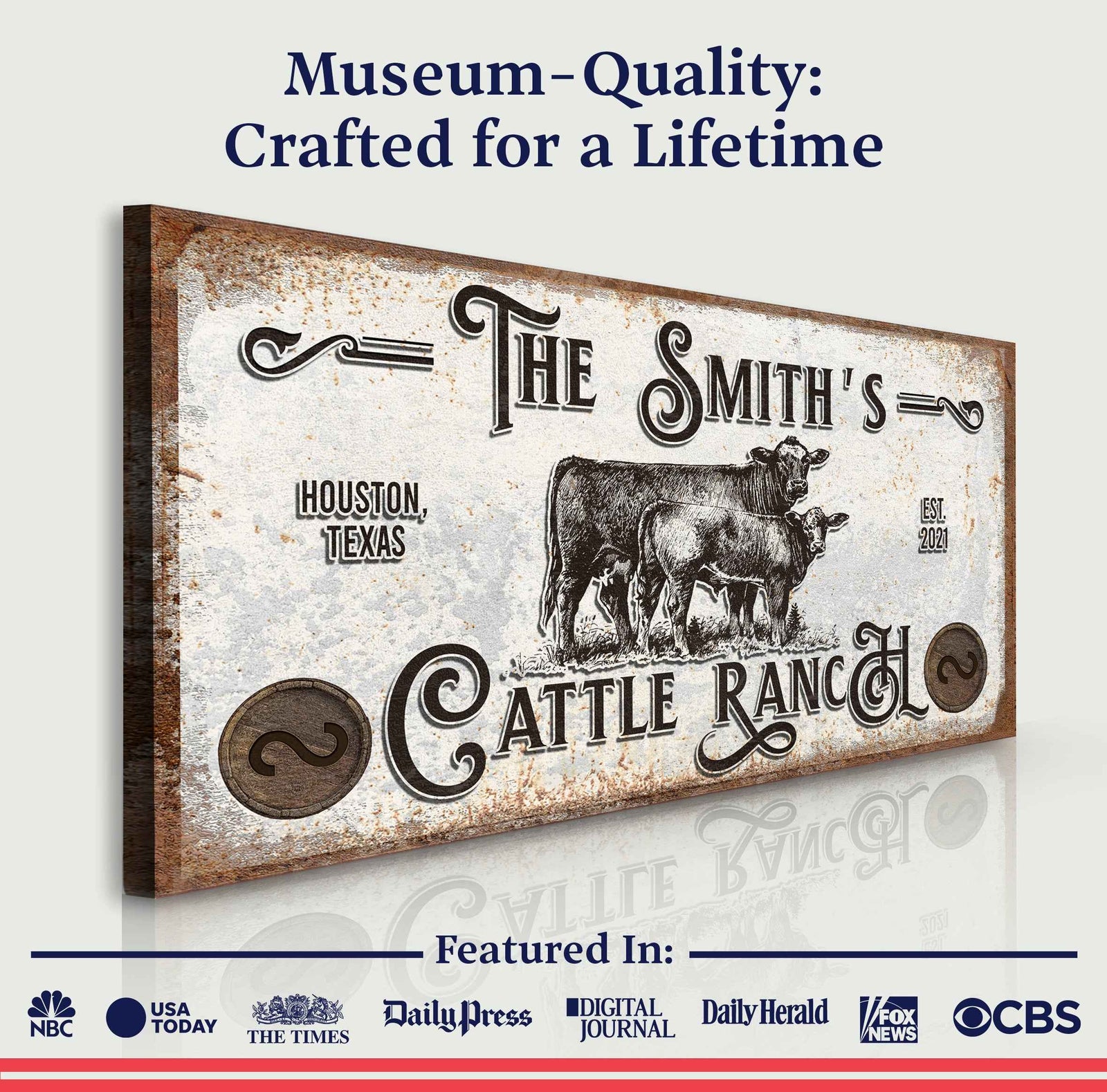 Branded Cattle Ranch Sign IV