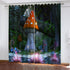 Mushroom House Curtains Pattern Blackout Window Drapes