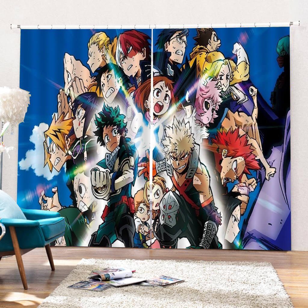 My Hero Academia Curtains Cosplay Blackout Window Drapes for Room Decoration