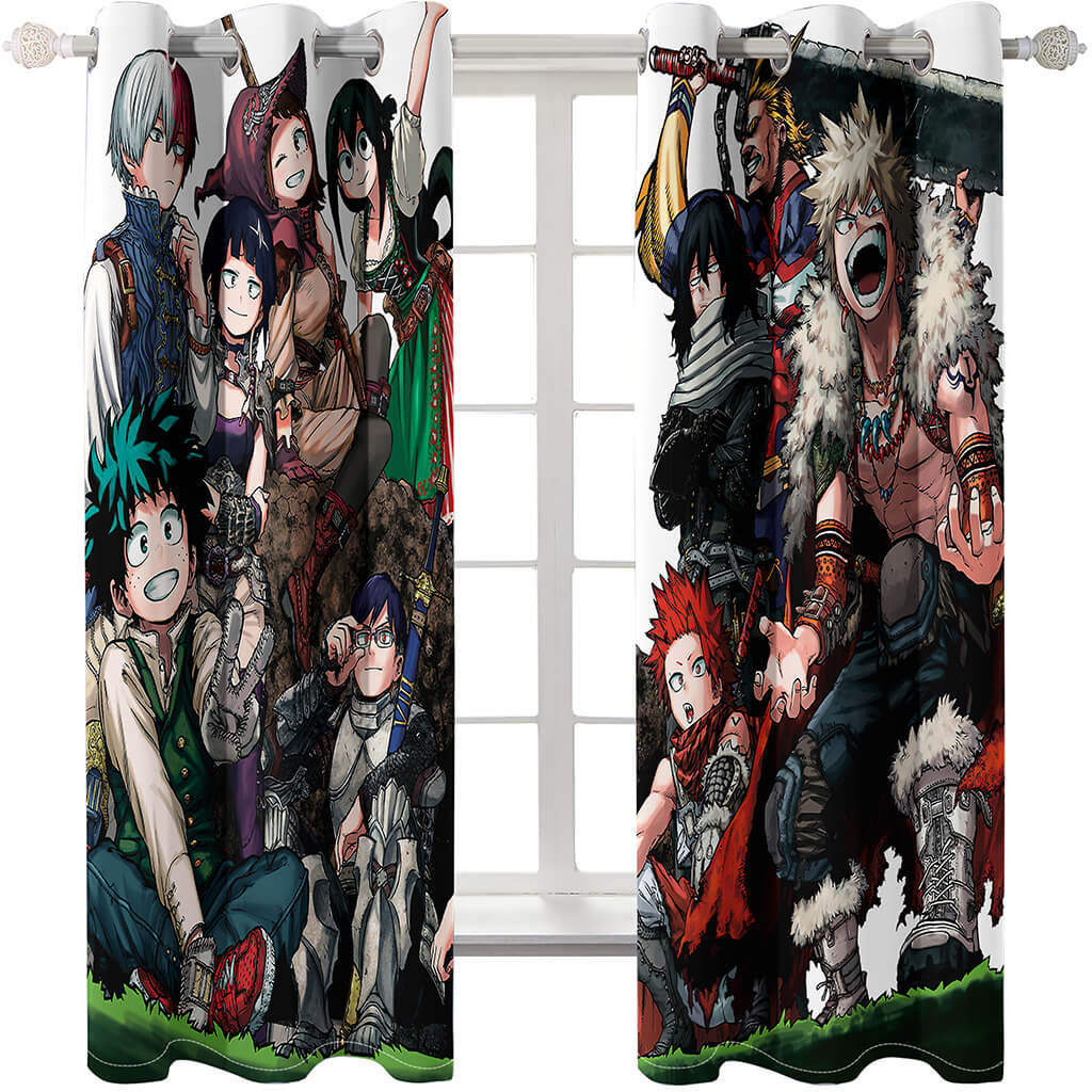 My Hero Academia Curtains Cosplay Blackout Window Treatments Drapes