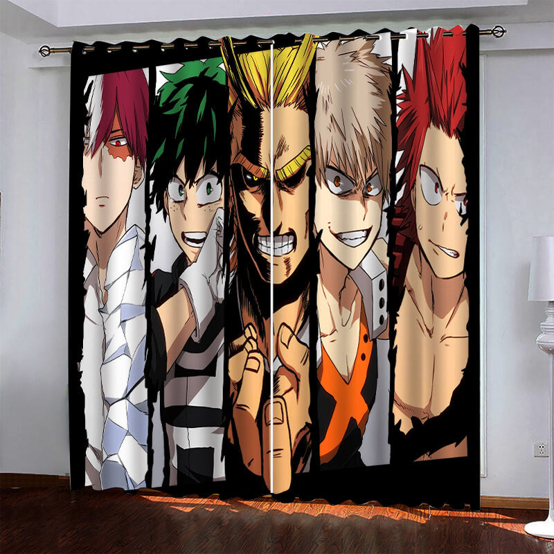 My Hero Academia Pattern Curtains Blackout Window Drapes