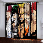My Hero Academia Pattern Curtains Blackout Window Drapes
