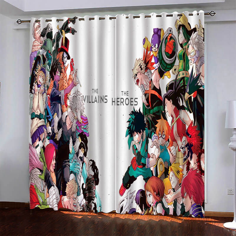 My Hero Academia Pattern Curtains Blackout Window Drapes
