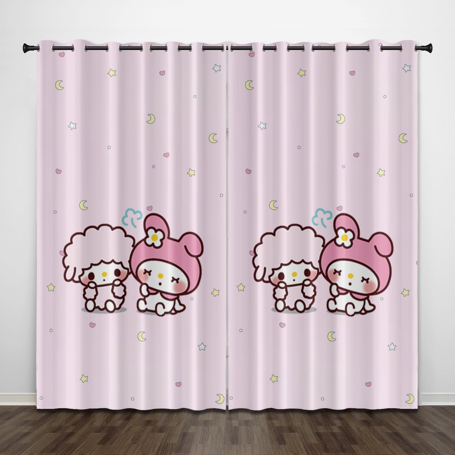 My Melody Curtains Pattern Blackout Window Drapes