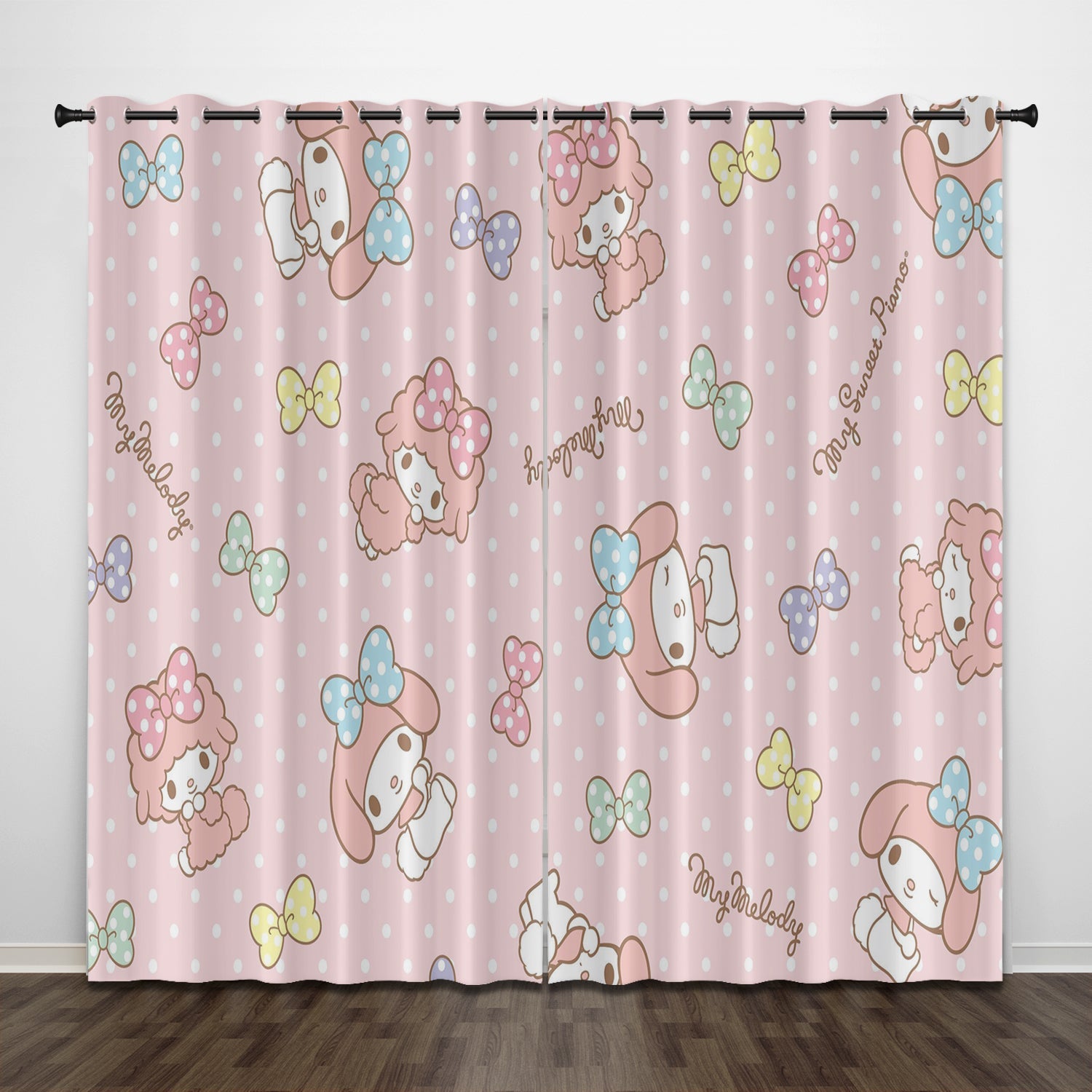My Melody Curtains Pattern Blackout Window Drapes