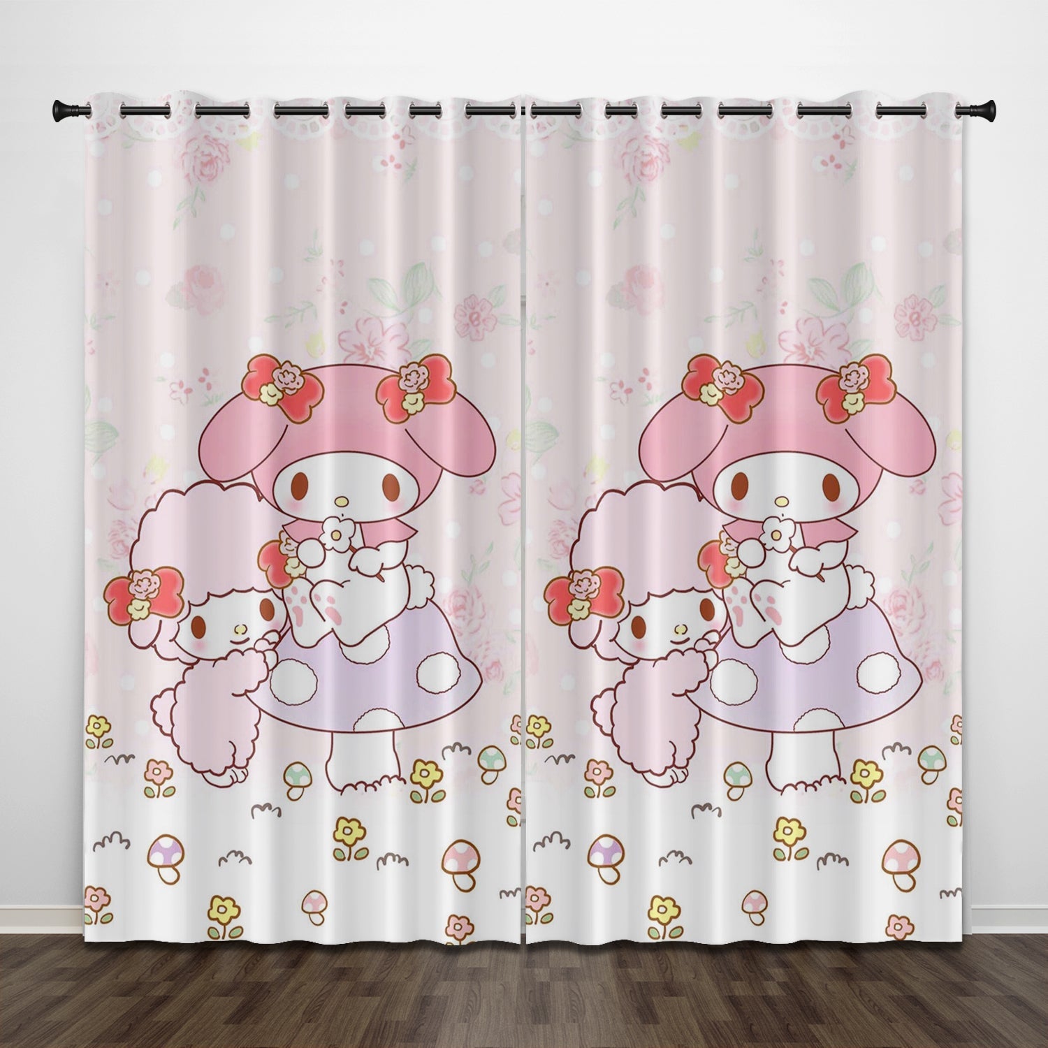 My Melody Curtains Pattern Blackout Window Drapes