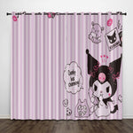 My Melody Kuromi Curtains Pattern Blackout Window Drapes