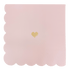 Pink with Gold Heart Cocktail Napkins