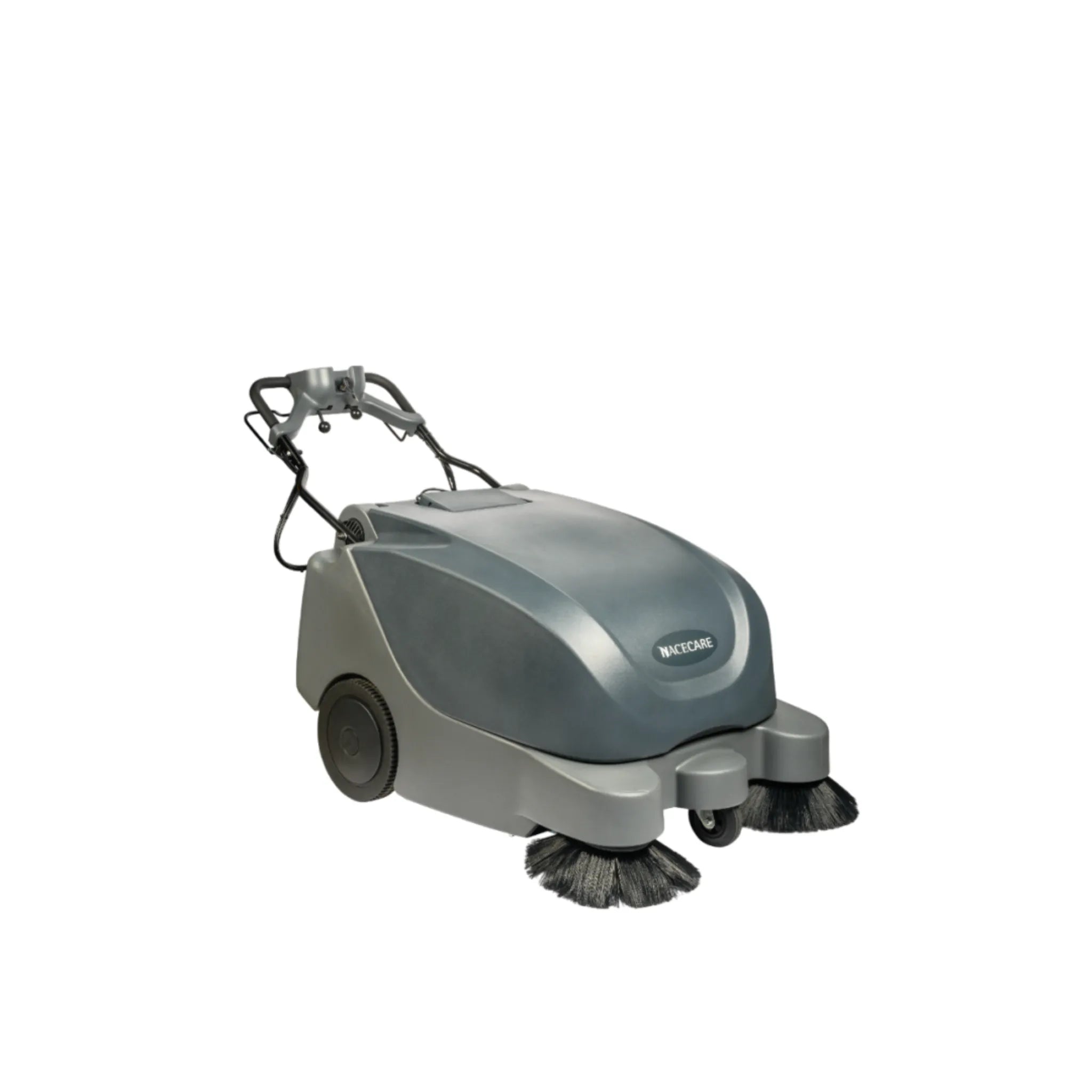 NaceCare 36″ Battery Sweeper – Traction Drive + Vacuum System + Dual Side Brooms