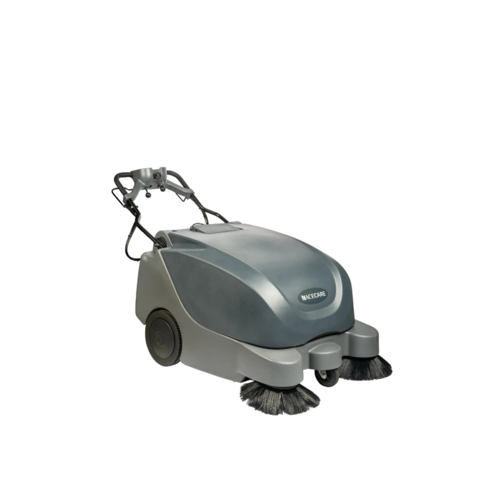NaceCare 36″ Battery Sweeper – Traction Drive + Vacuum System + Dual Side Brooms