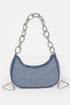 NOHO Hot Fix Stone Small Hobo Bag with Chain: BYMANYC ® New York