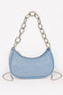 NOHO Hot Fix Stone Small Hobo Bag with Chain: BYMANYC ® New York