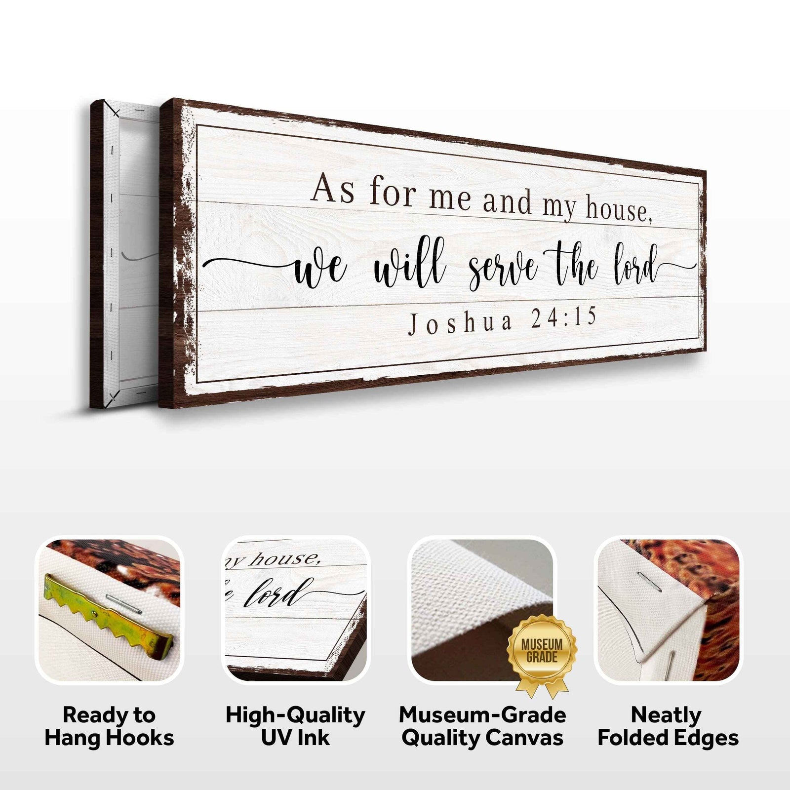 Joshua 24:15 - We Will Serve The Lord Vintage Sign VII