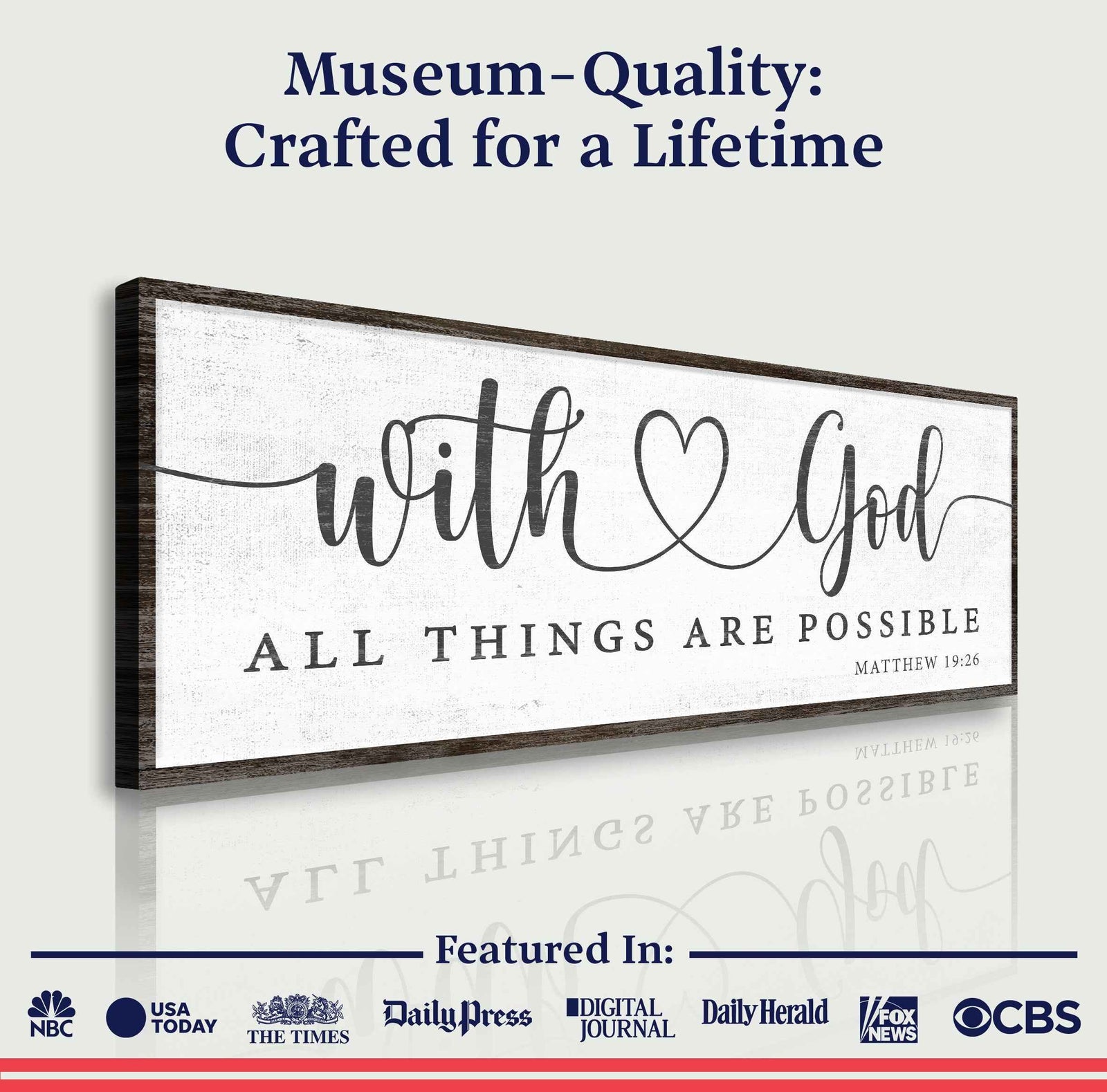 With God All Things Possible Faith Sign IV