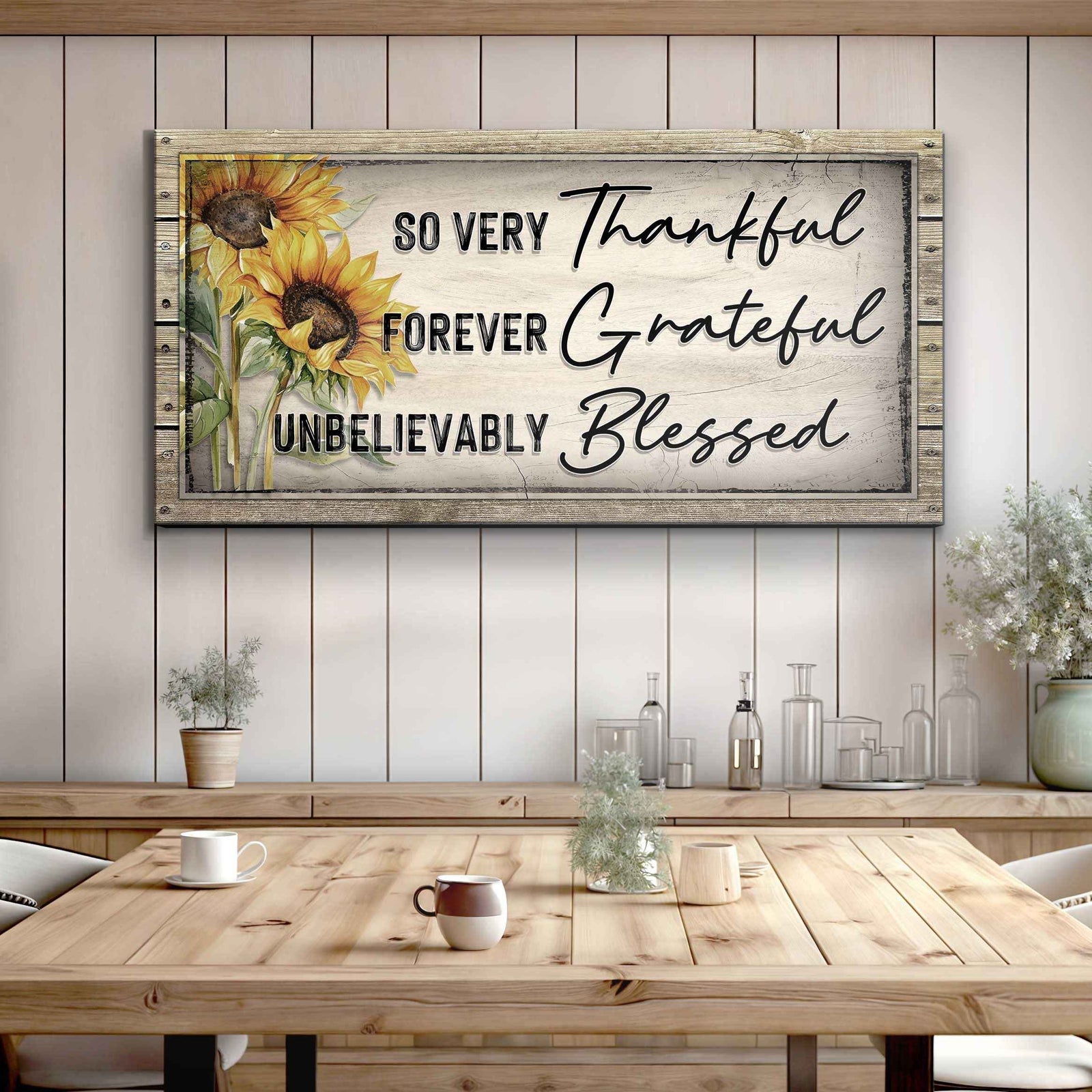 Grateful Thankful Blessed Family Sign II
