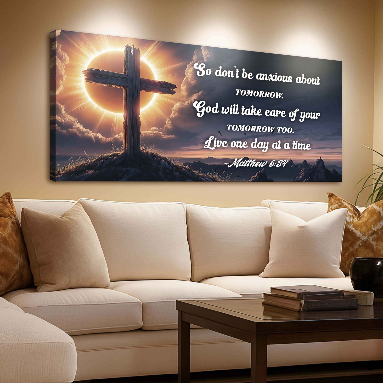 Matthew 6:34 - God Will Take Care of Your Tomorrow Faith Sign