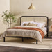 Neru Boho Curved Rattan-Headboard Bed Collection (Queen or King)