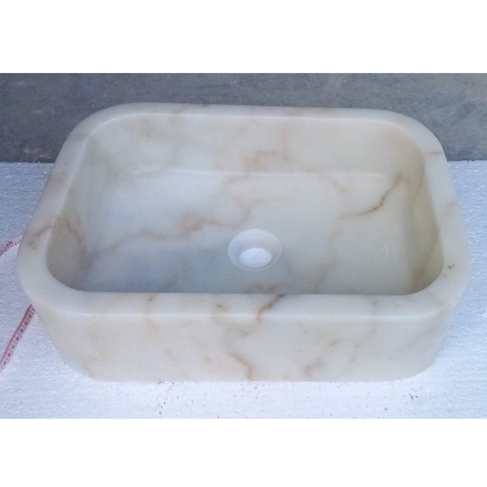 European Sugar Marble Rectangular Farmhouse Sink Semi-Polished  (W)12.5