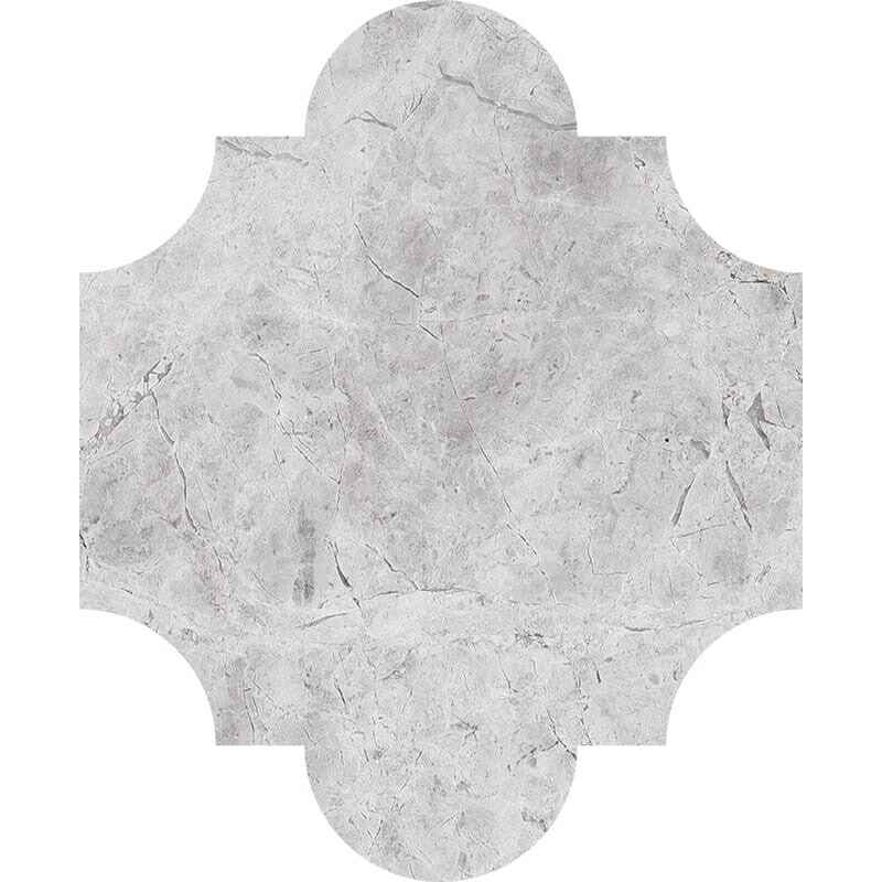 San Felipe Silver light Honed 8"x9 3/4" Marble Waterjet Decos