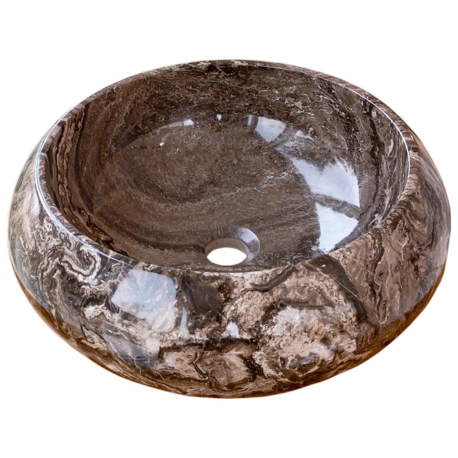 Narcist Brown Marble Vessel Sink High-Gloss Polished